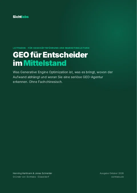 Vorschau des Leitfadens GEO für Entscheider im Mittelstand