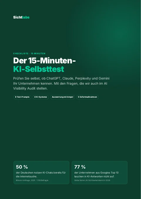Vorschau der Checkliste Der 15-Minuten-KI-Selbsttest